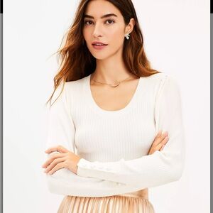 NWT Ann Taylor LOFT Puff Sleeve Sweater